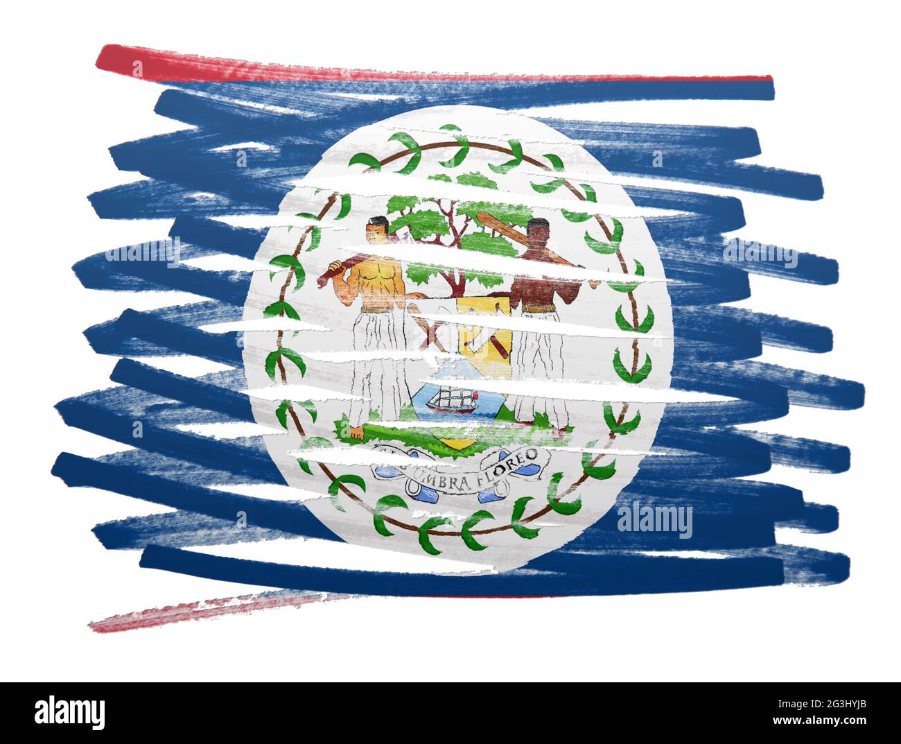 Flag illustration - Belize Stock Photo