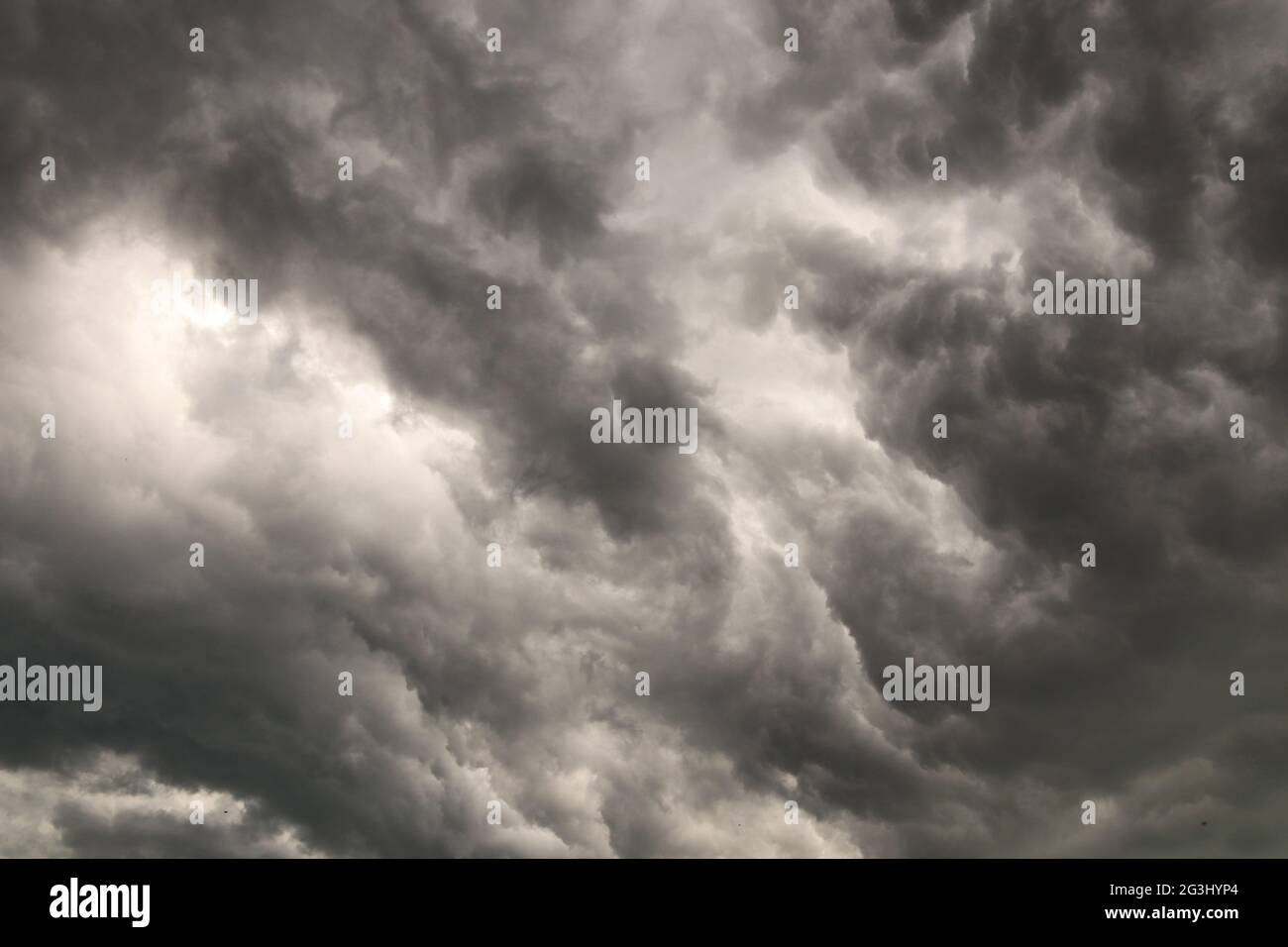 Dark clouds background before thunderstorm Stock Photo