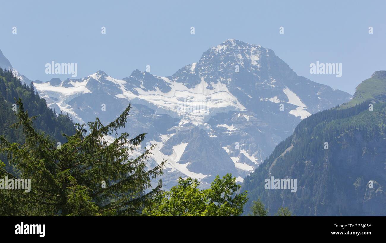 Typical view of the Swiss alps Stock Photo - Alamy