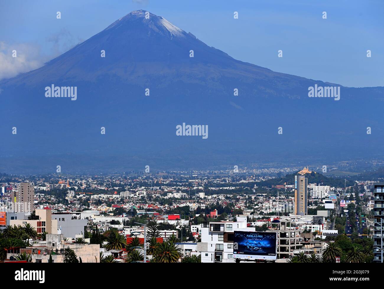 Puebla, Mexico and Popocatepetl Volcano  Copyright 2021 © Sam Bagnall Stock Photo