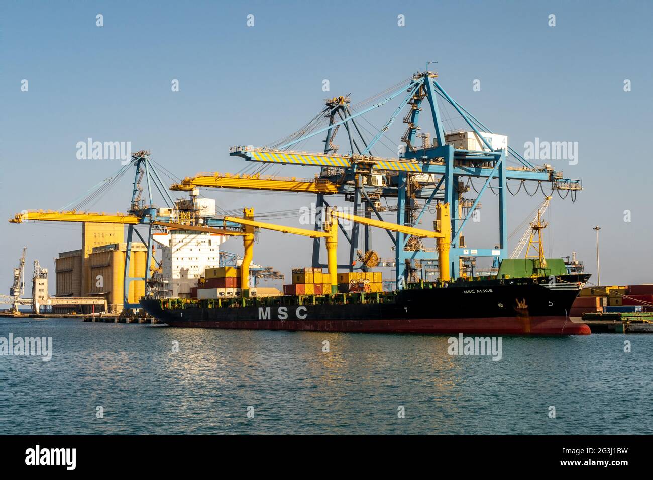 Port Sudan, Sudan, 07/04/19. Container ship MSC Alice under flag of