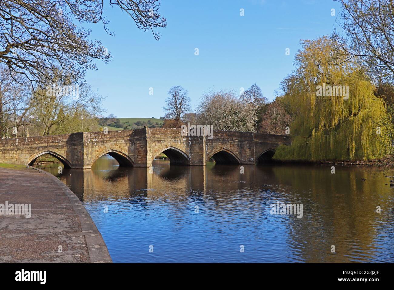 Bakewell Packhorse Bridge Peak District Stock Photo Alamy