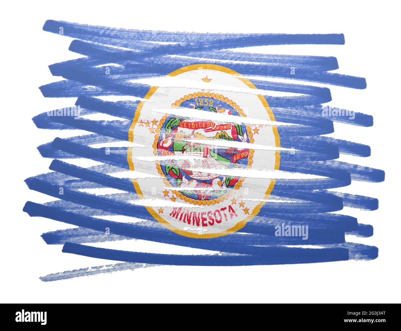 Flag illustration - Minnesota Stock Photo
