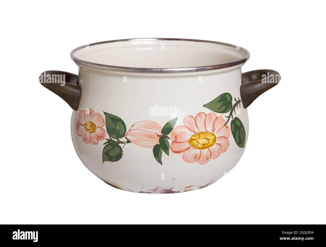 Old cooking pot isolated Stock Photo