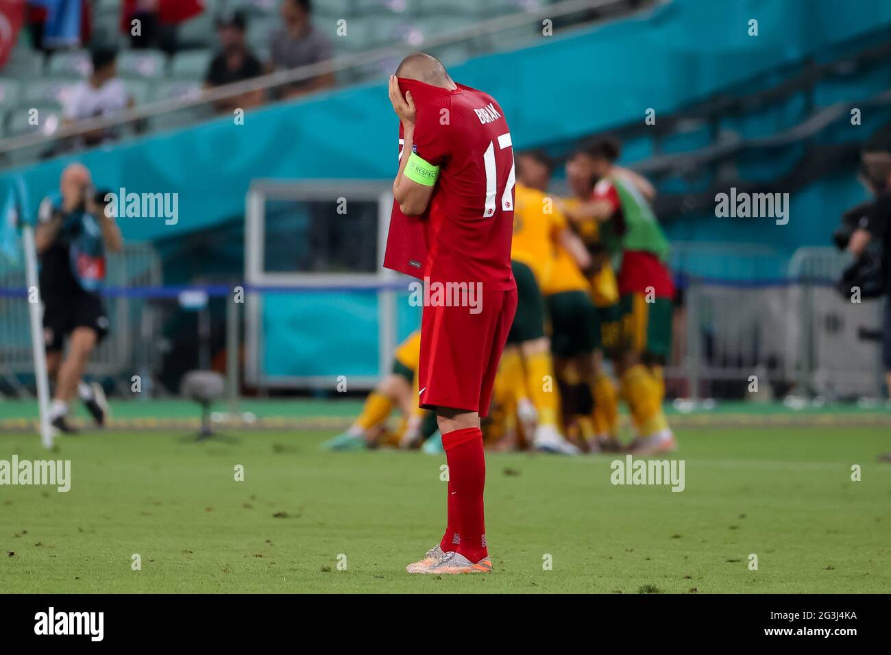 Turkey’s Burak Yilmaz during the UEFA Euro 2020 Group A match at the Baku Olympic Stadium in Azerbaijan. Picture date: Wednesday June 16, 2021. Stock Photo
