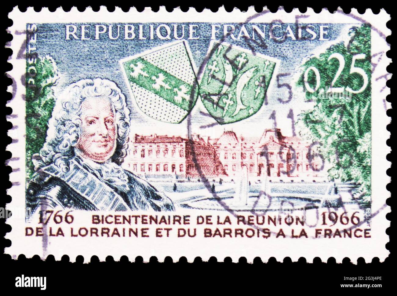 MOSCOW, RUSSIA - APRIL 15, 2021: Postage stamp printed in France