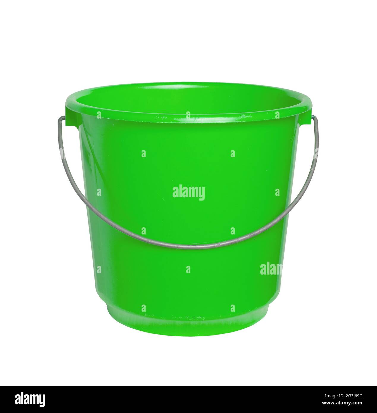 Single green bucket isolated Stock Photo Alamy