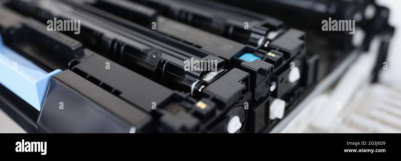 Toner cartridges for laser color printers and mfp Stock Photo Alamy