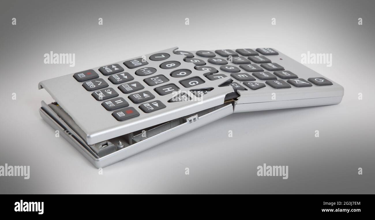 Broken old remote control tv Stock Photo Alamy