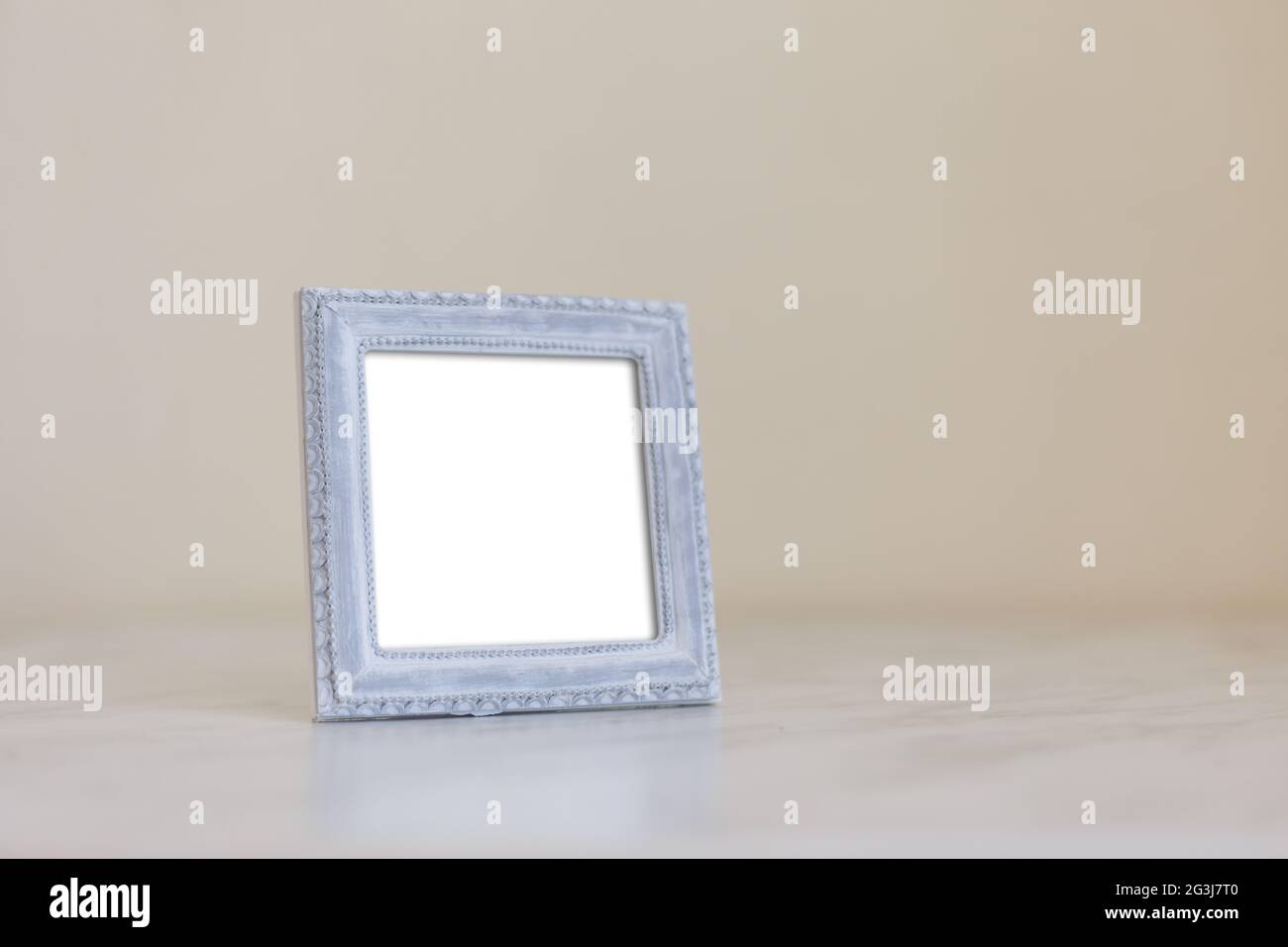 Empty Wooden Photo Frame Stock Photo