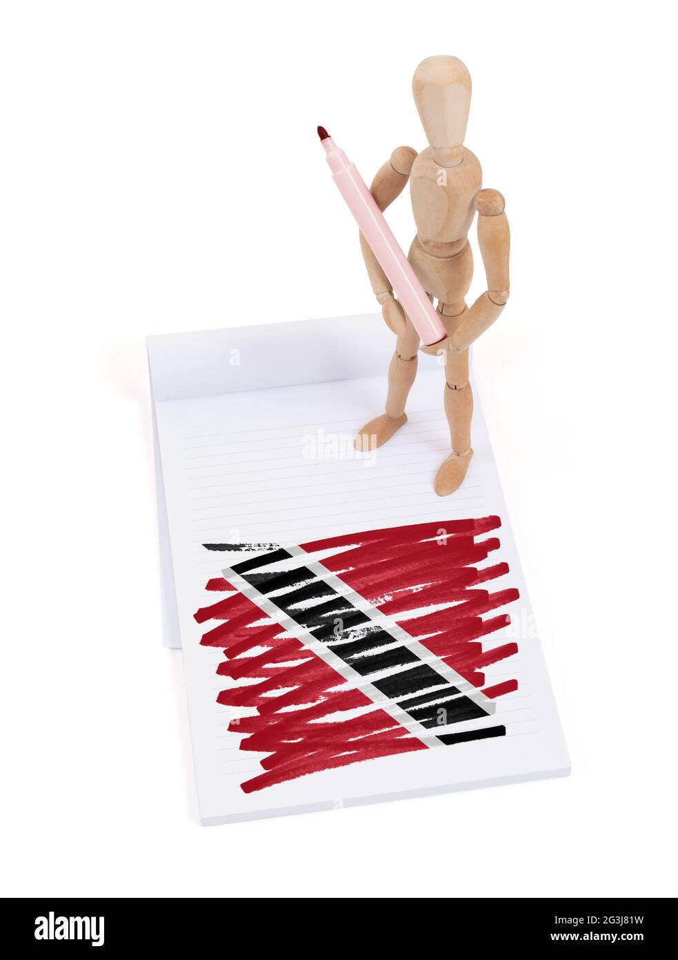 Wooden mannequin made a drawing Trinidad and Tobago Stock Photo Alamy