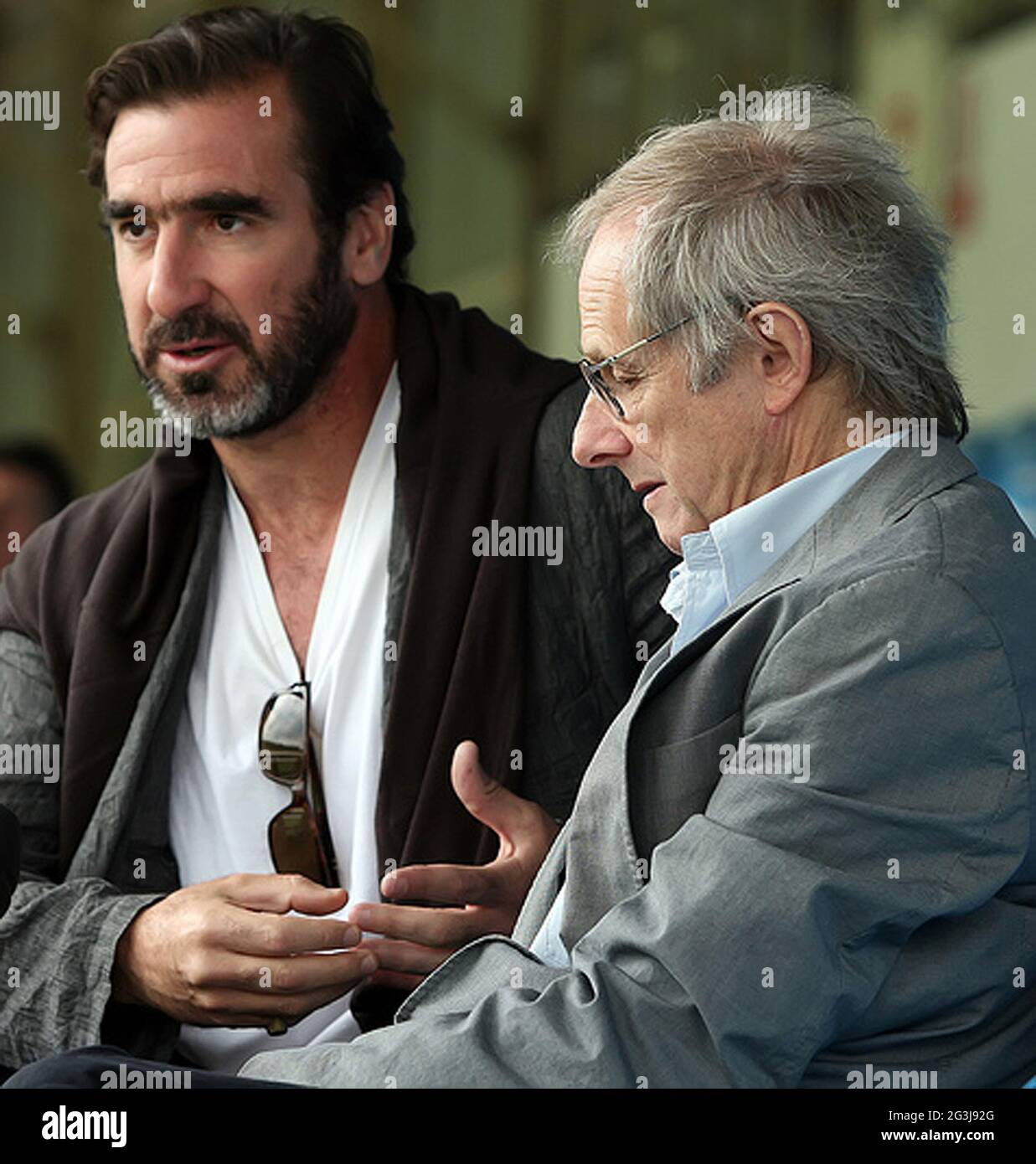 BATH CITY FAN, FILM DIRECTOR KEN LOACH WITH ERIC CANTONA . BATH CITY HOPE TO TEMPT HIM OUT OF ...