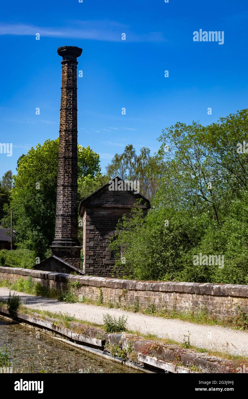 The Leawood Pump House, Cromford Canal near High Peak Junction,Matlock,Derbyshire.England Stock Photo