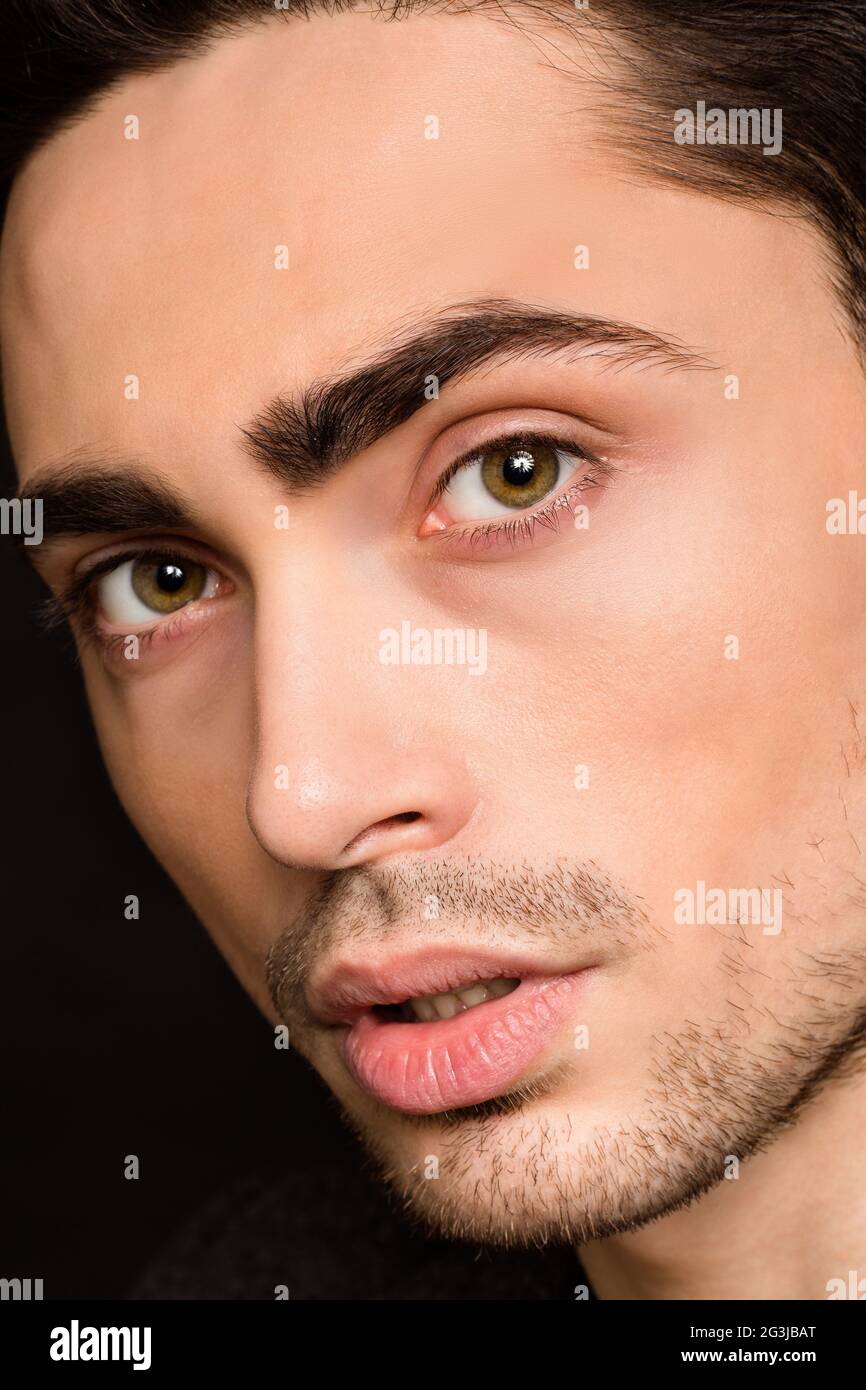 Model man#39;s face close-up Stock Photo