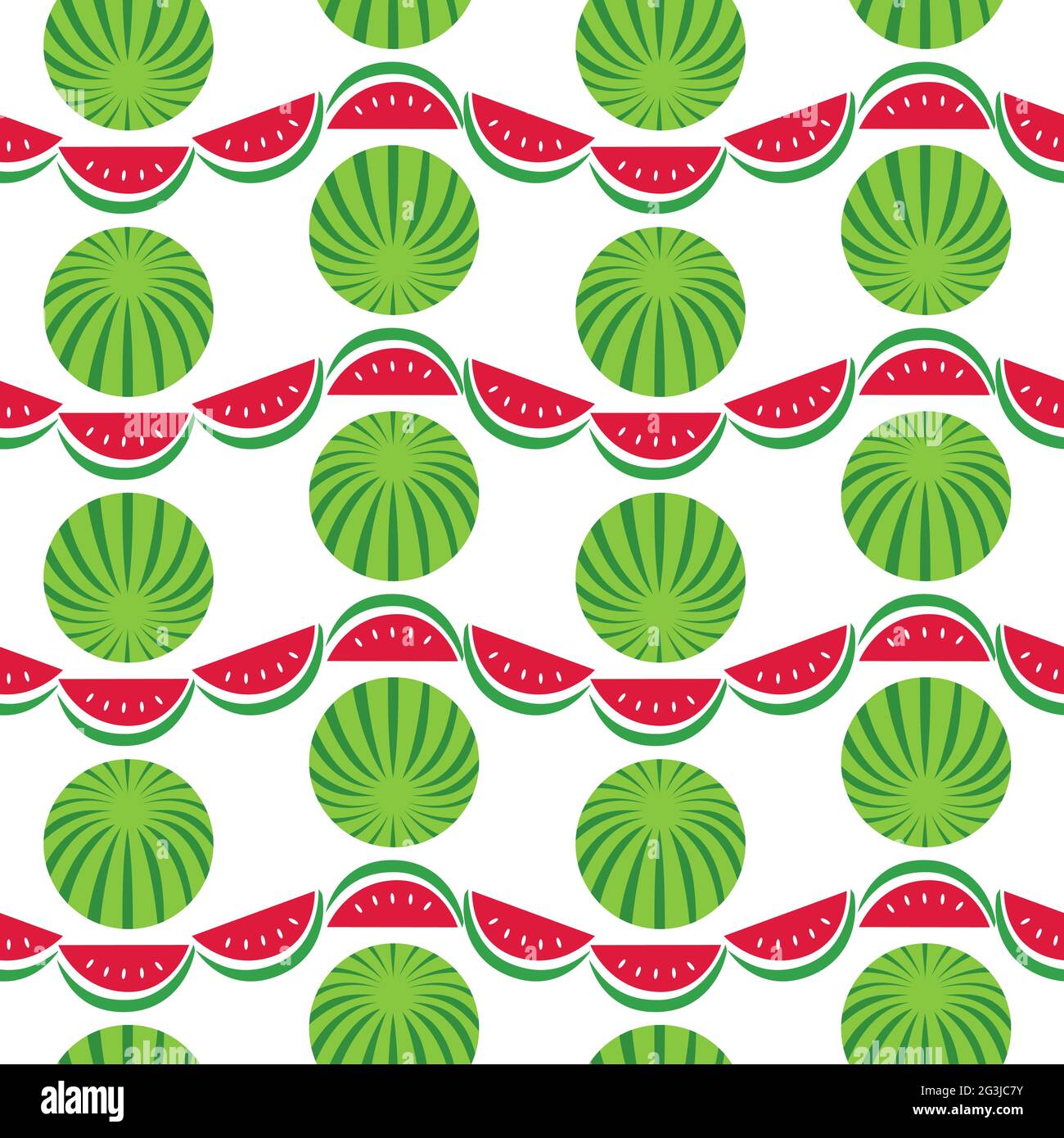 Watermelons geometric vector pattern seamless pattern background. Stock Vector