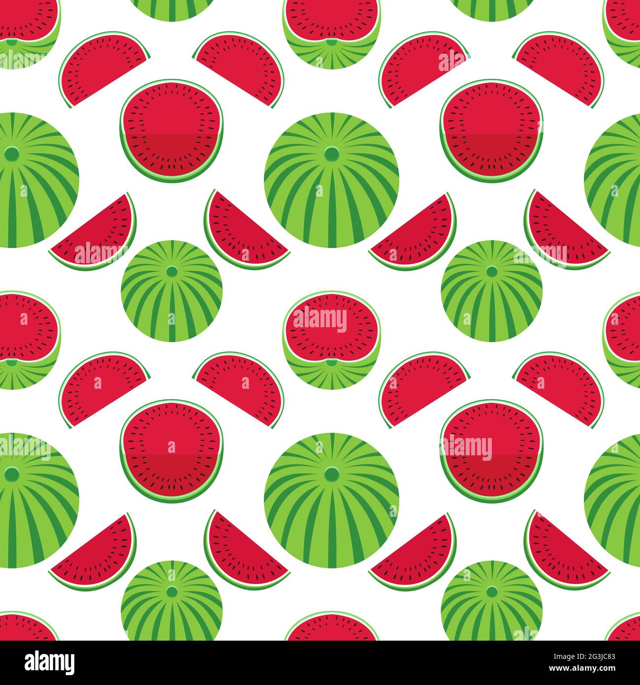 Watermelons geometric vector pattern seamless pattern background. Stock Vector