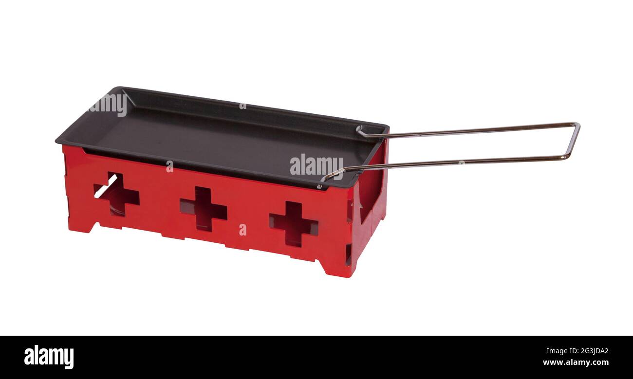 Small fondue set, isolated Stock Photo Alamy