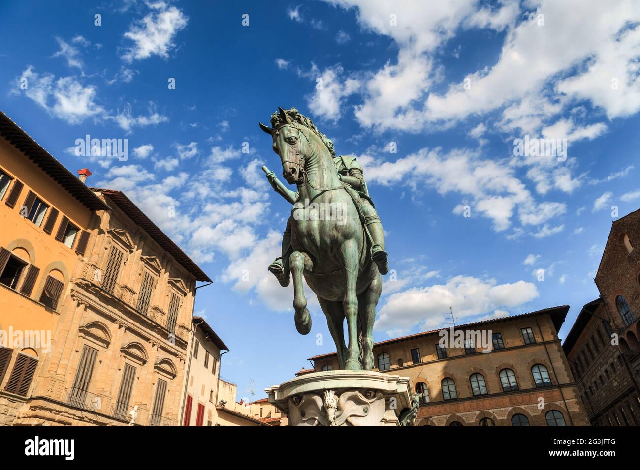 Man on Horse Statue Stock Photo Alamy