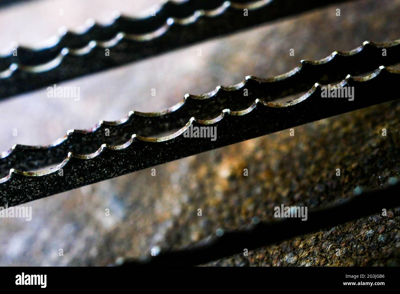 Closeup view of serrated blades, vintage tomatoes cutting tool, France