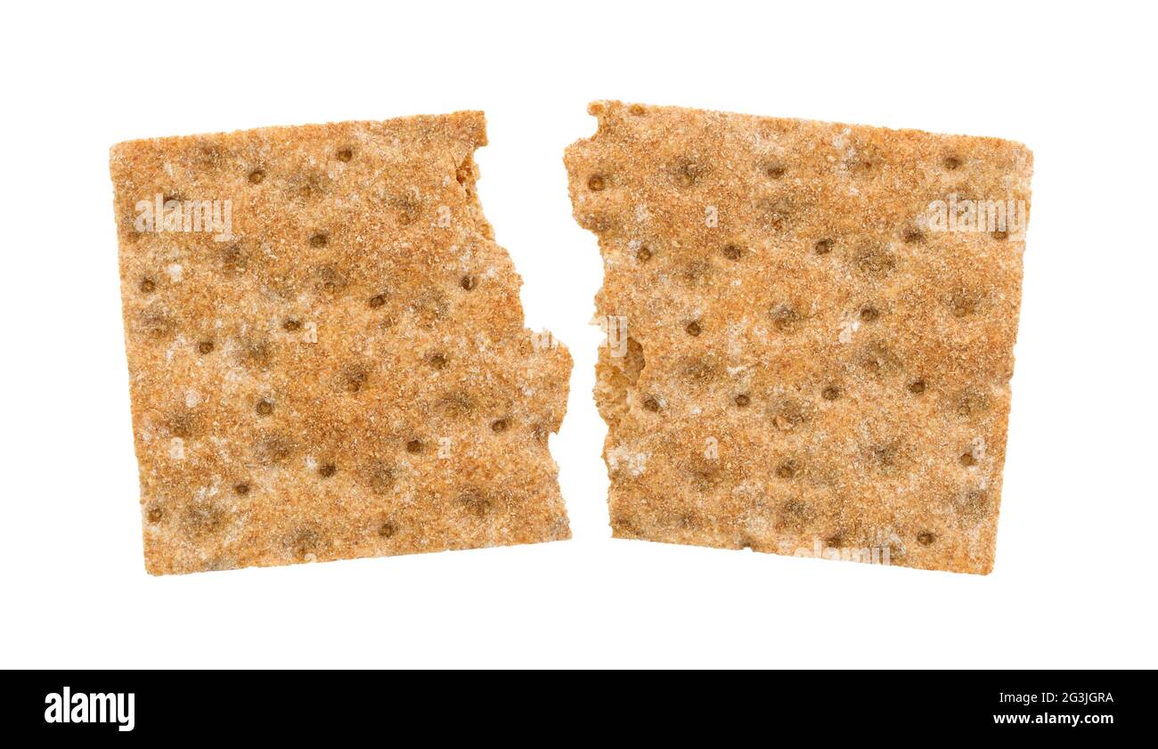 Broken cracker (breakfast) isolated Stock Photo - Alamy