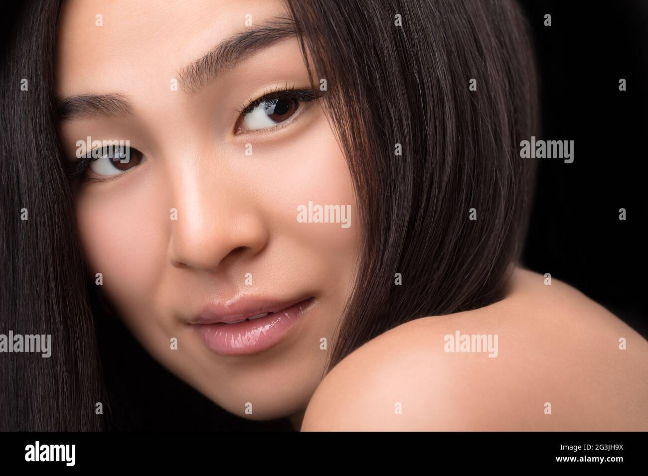 Face of Asian lady Stock Photo
