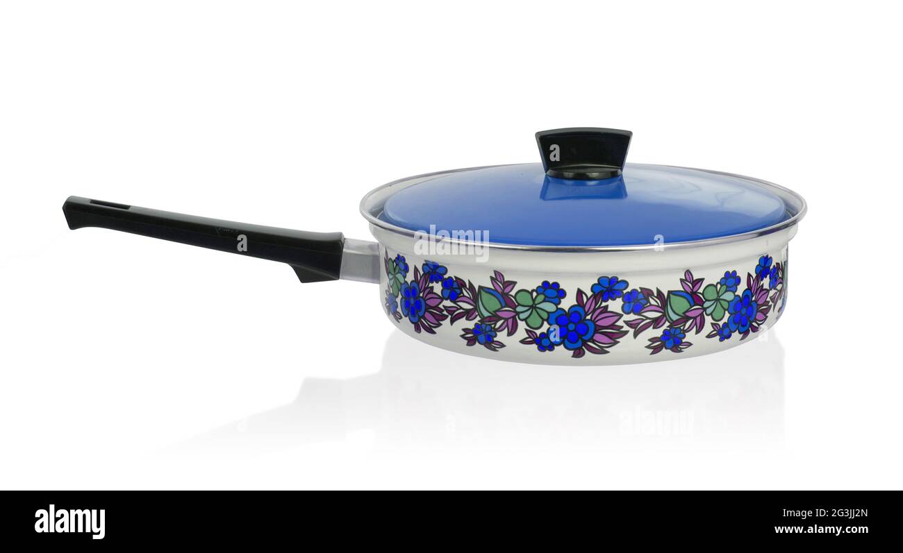 White cookware blue flower Cut Out Stock Images & Pictures - Alamy