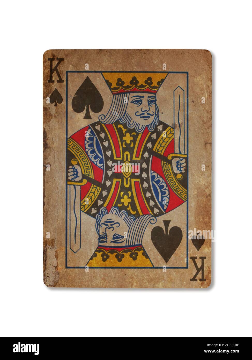 Very old playing card, King of spades Stock Photo Alamy