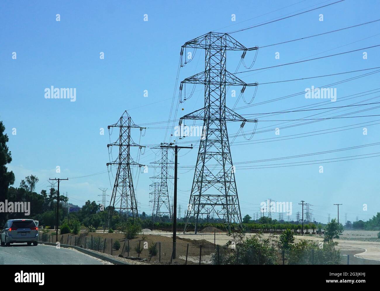 High Voltage Electrical Lines, California. Friday, June 4, 2021 Photo by Jennifer Graylock