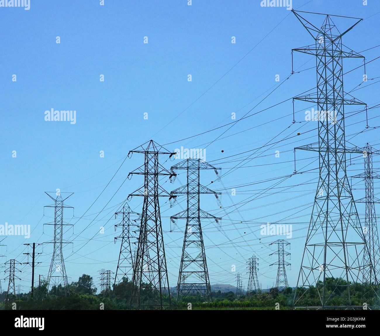 High Voltage Electrical Lines, California. Friday, June 4, 2021 Photo by Jennifer Graylock