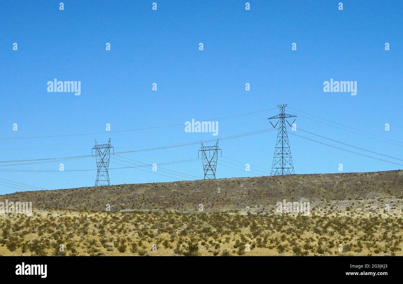 High Voltage Electrical Lines, California. Friday, June 4, 2021 Photo by Jennifer Graylock