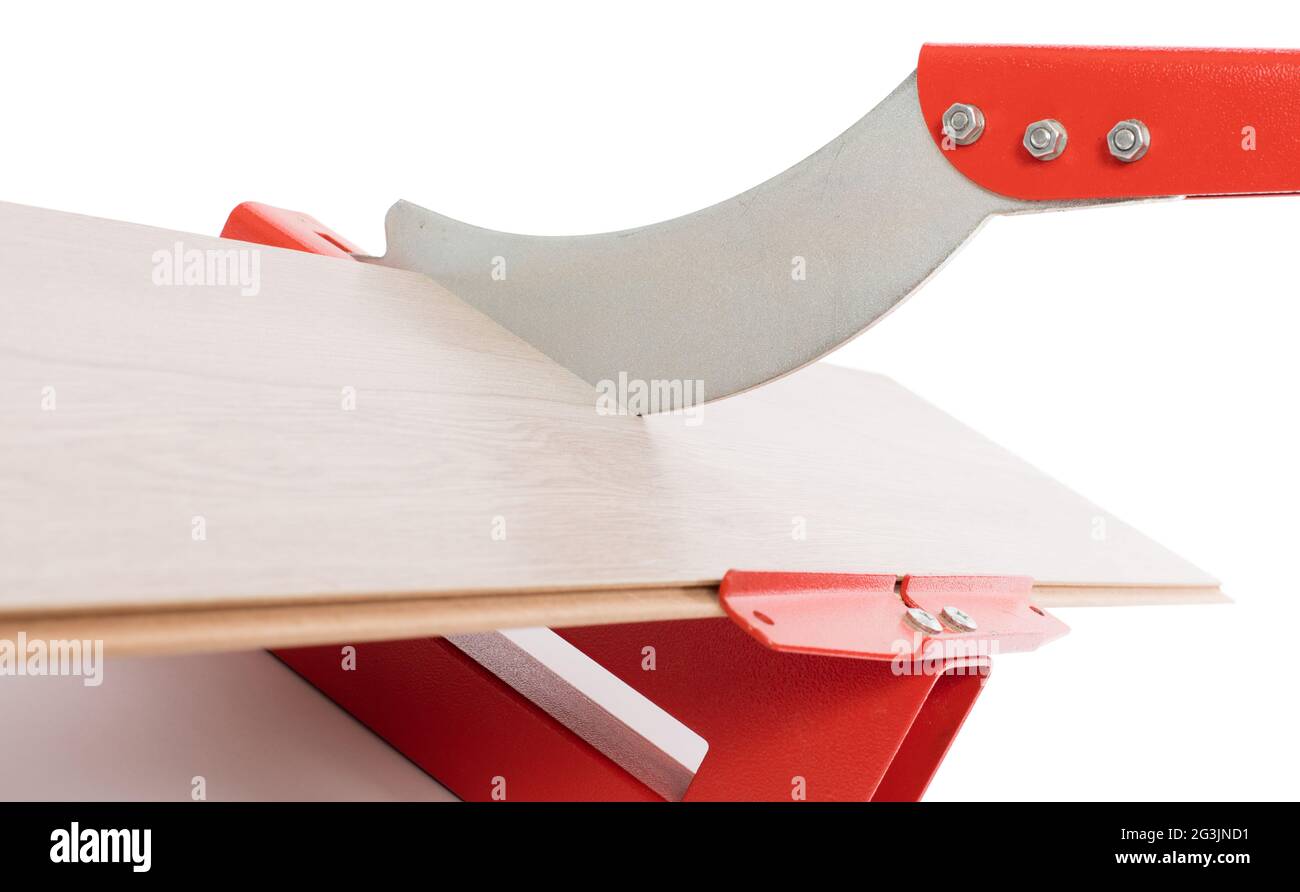 Red tool for cutting laminate Stock Photo Alamy