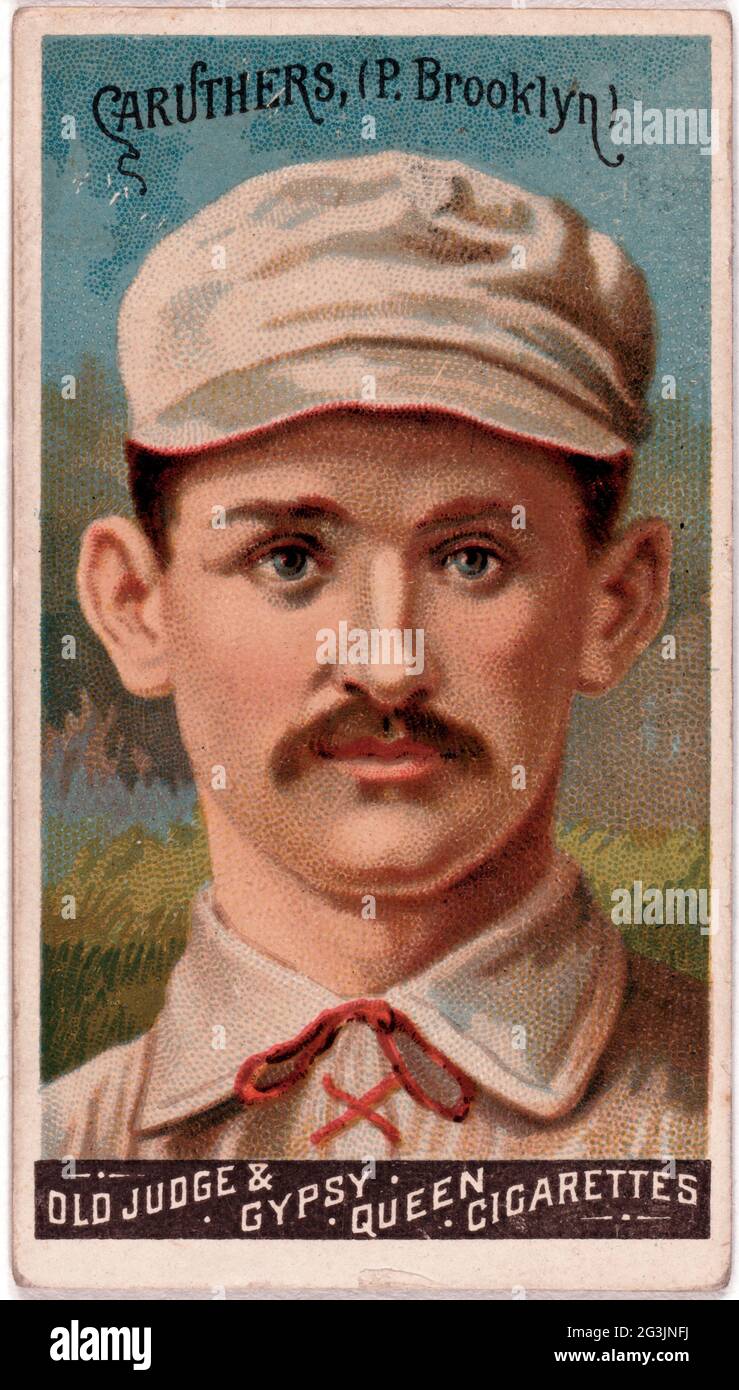 Bob Caruthers, Brooklyn Trolley-Dodgers, baseball card portrait 1880s, Old Judge & Gypsy Queen Cigarettes Stock Photo
