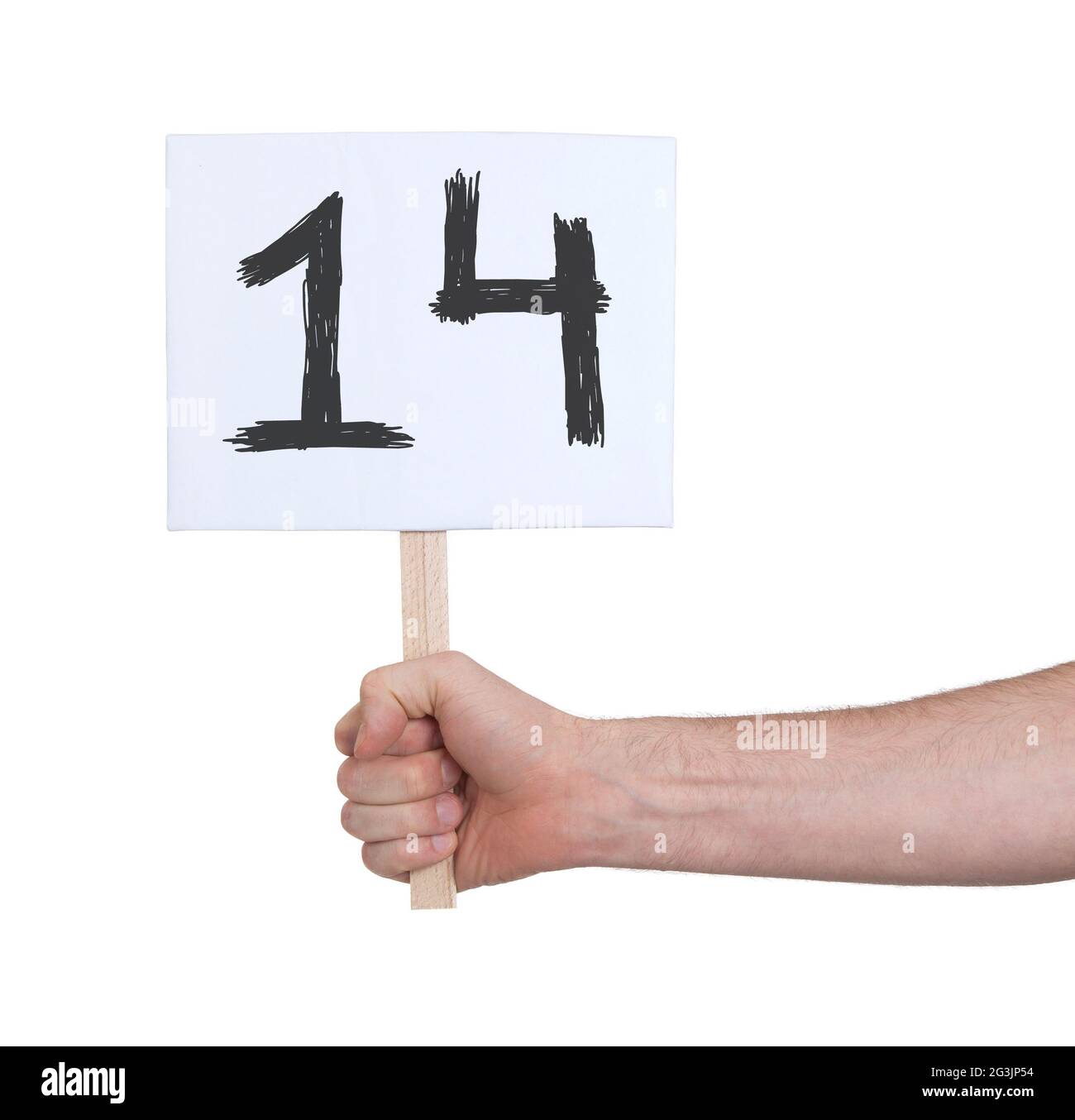 Sign with a number, 14 Stock Photo - Alamy