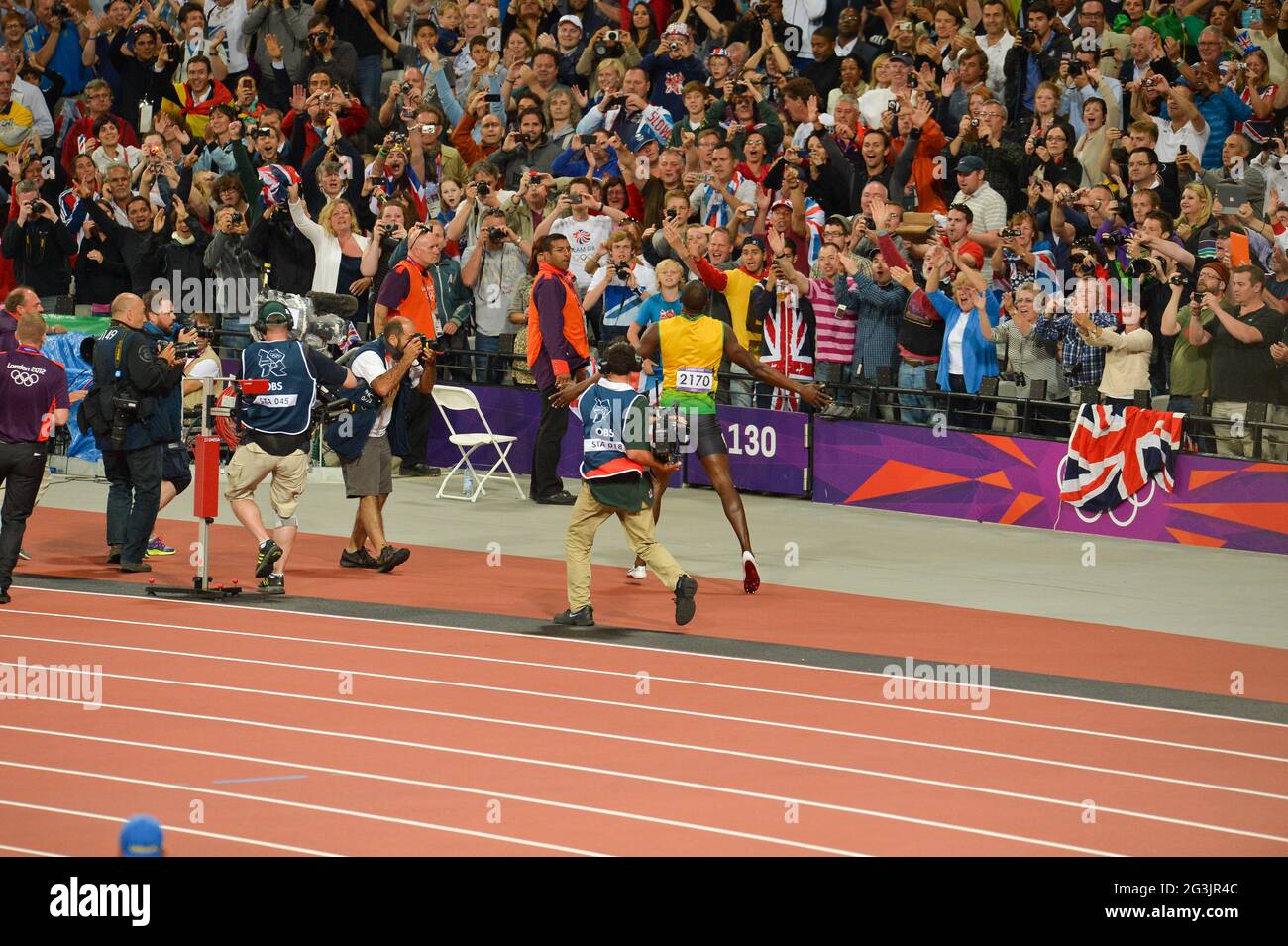 LONDON, ENGLAND - AUGUST 5,  during the evening session of athletics at the Olympic Stadium  on August 5, 2012 in London, England Photo by Roger Sedres / Gallo Images Stock Photo
