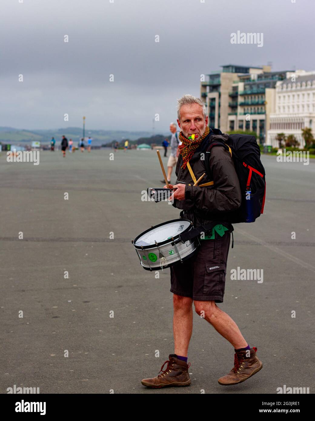 On the 5th June 2021 Extinction Rebellion depart Plymouth for St Ives to protest the G7 summit taking place. They took several actions on the way. Stock Photo