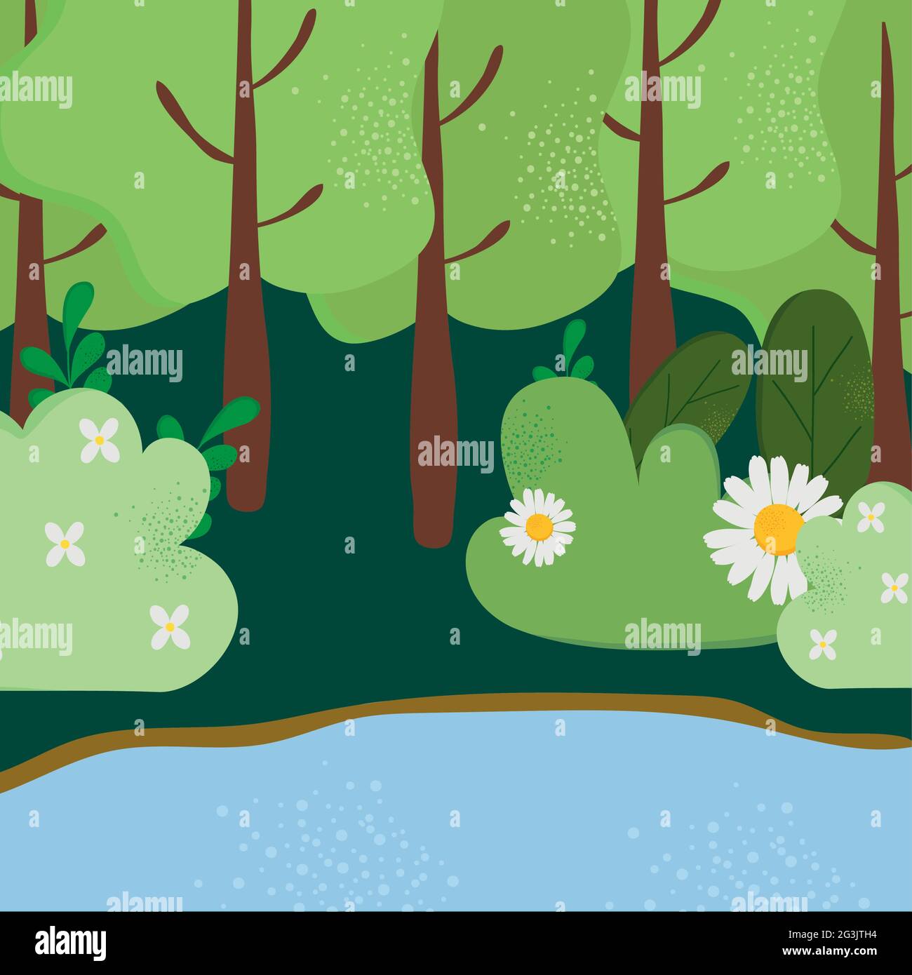 landscape with lake nature scene Stock Vector Image & Art - Alamy