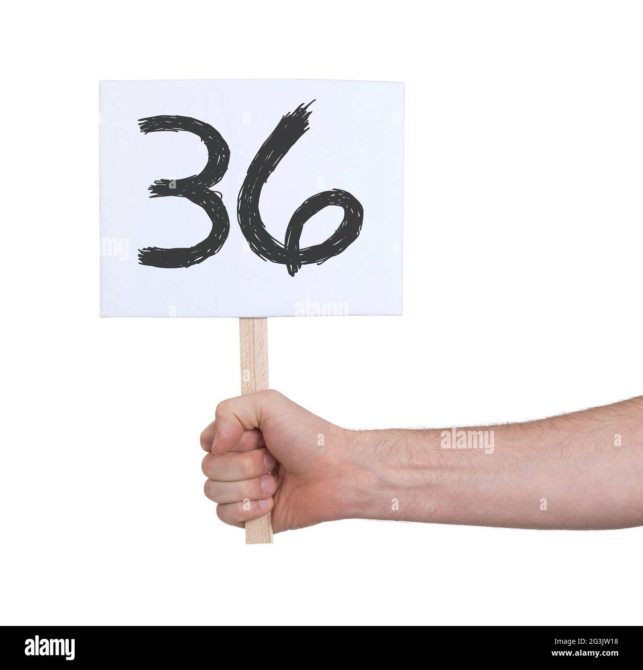 Sign with a number, 36 Stock Photo