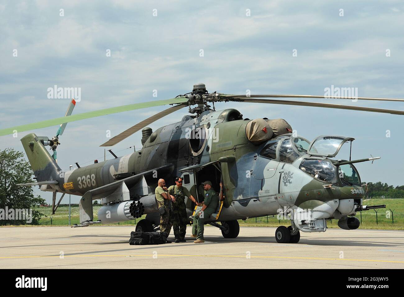 Russian military helicopter MIL MI-24 Stock Photo