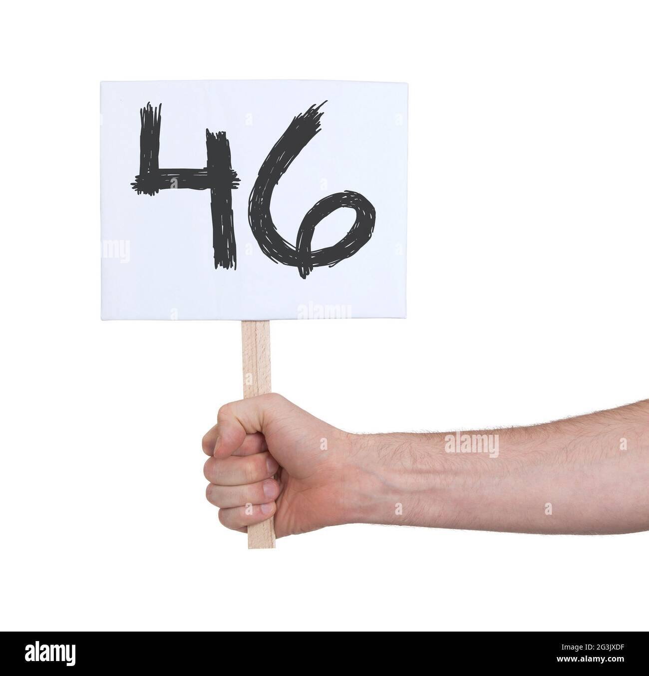 Sign with a number, 46 Stock Photo - Alamy