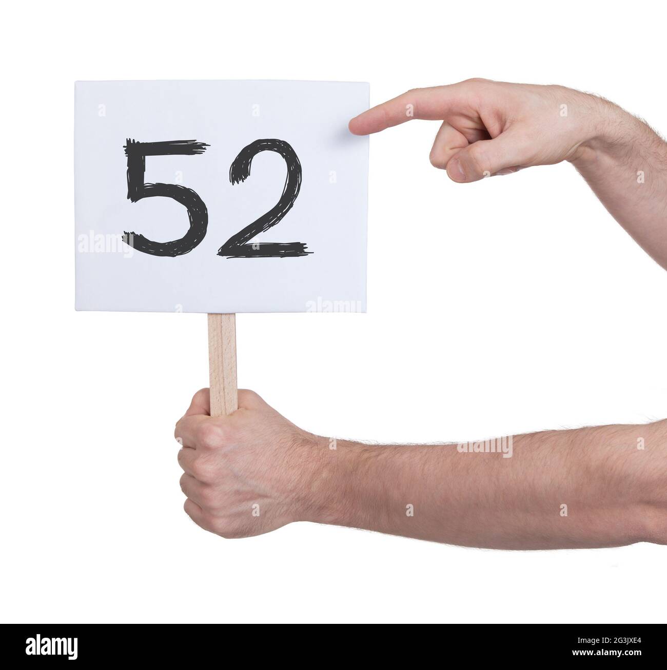 Sign with a number, 52 Stock Photo - Alamy