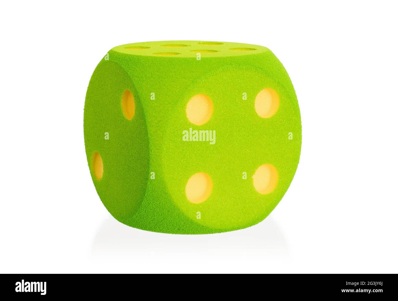 Large green foam dice isolated 4 Stock Photo Alamy