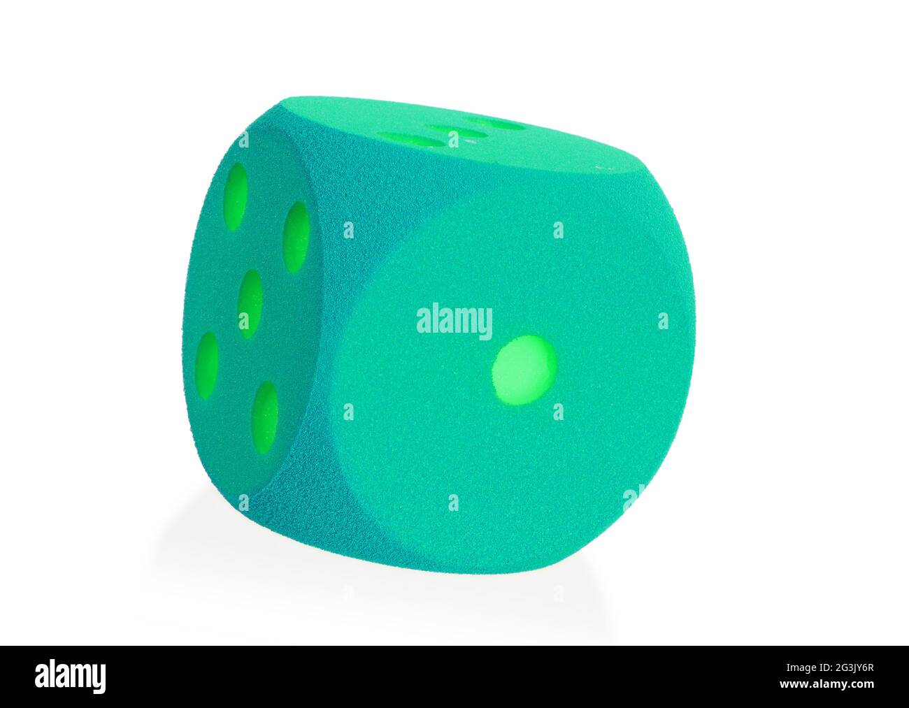 Large green foam dice isolated 1 Stock Photo Alamy