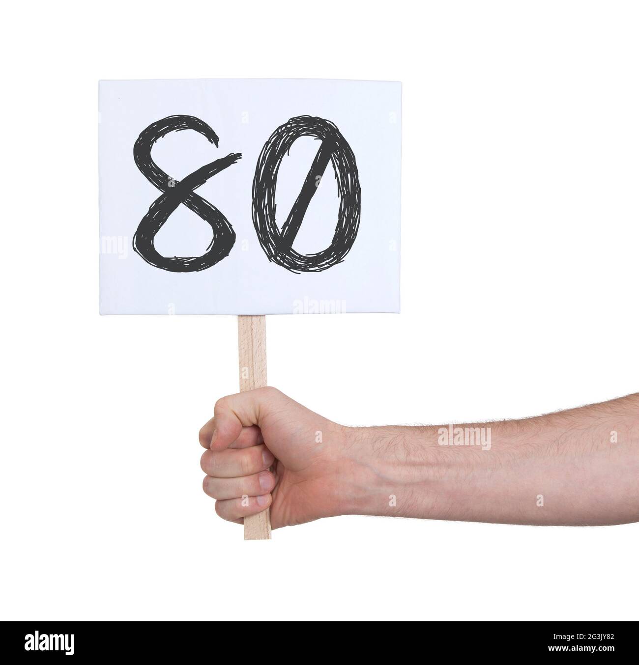 Sign with a number, 80 Stock Photo - Alamy
