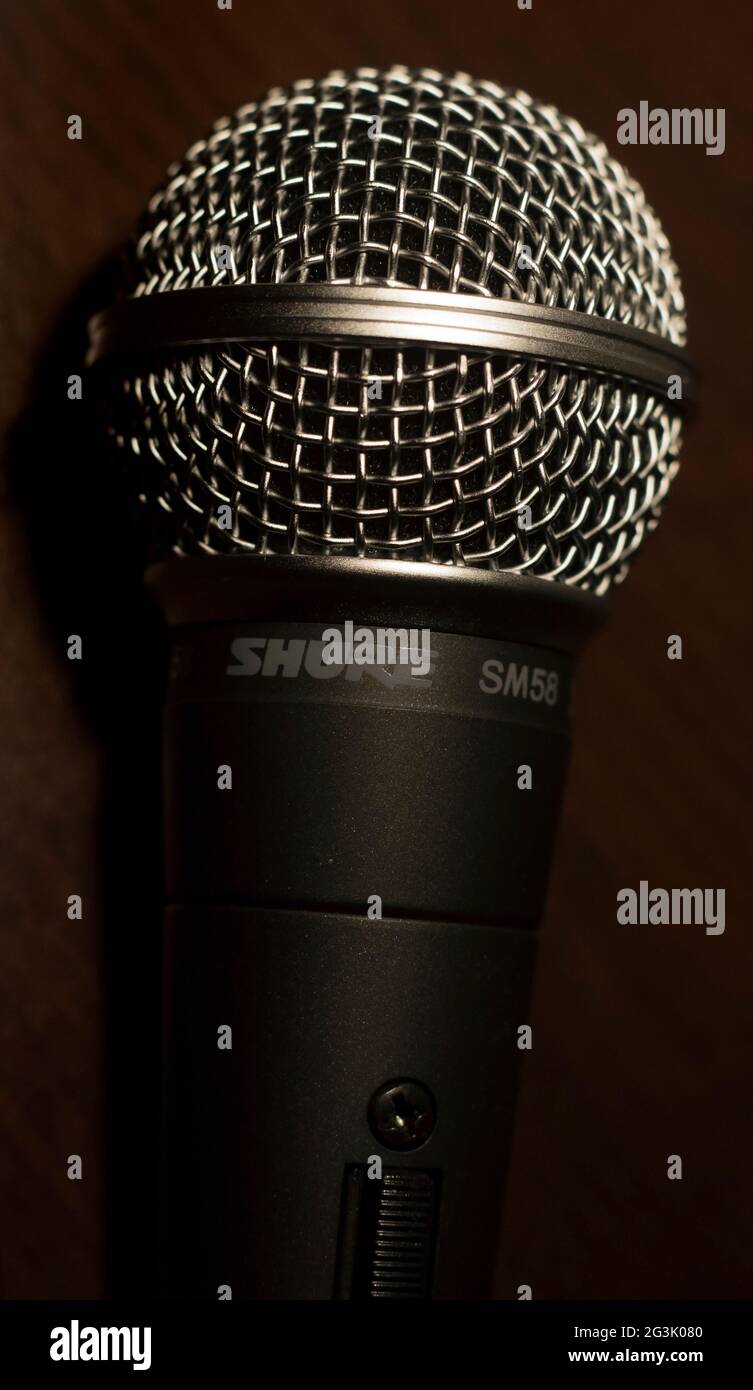 The legendary vocal microphone Shure SM58 Stock Photo Alamy