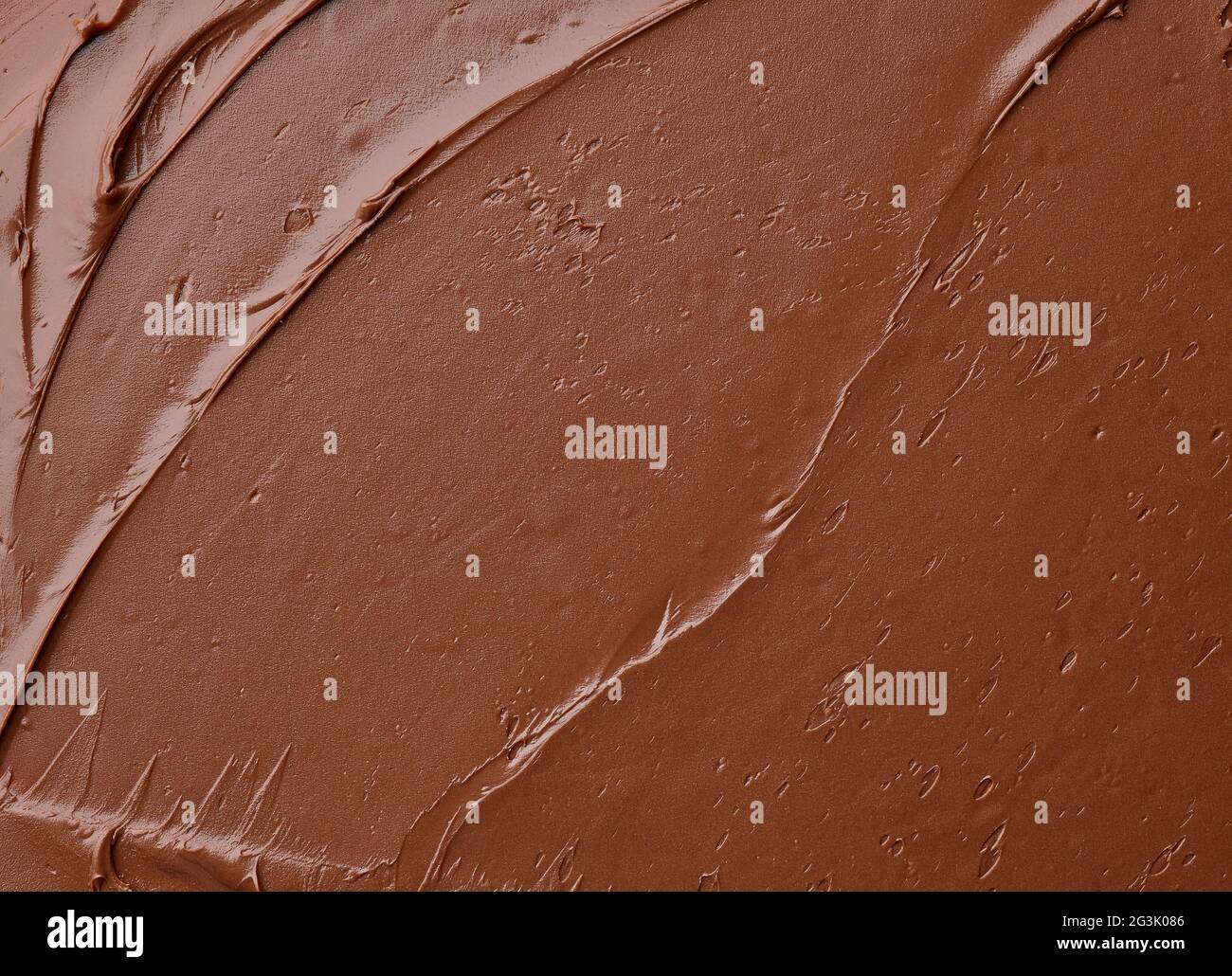 melted chocolate cream  background, top view Stock Photo