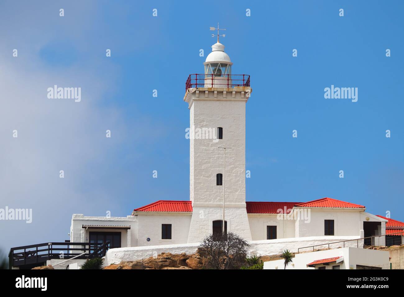 White Lighthouse Tower Building At Cape St. Blaize Stock Photo