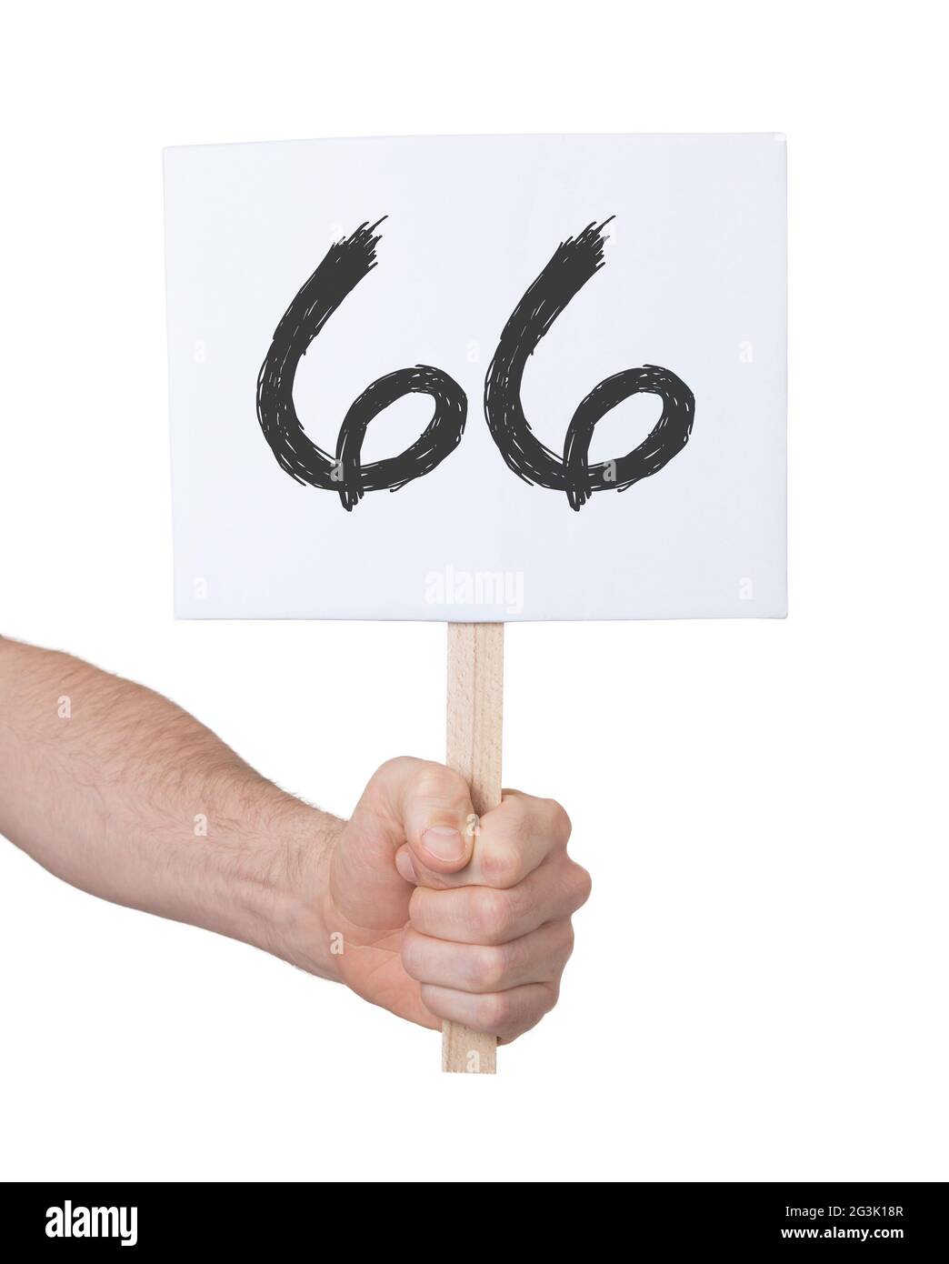 Sign with a number, 66 Stock Photo - Alamy