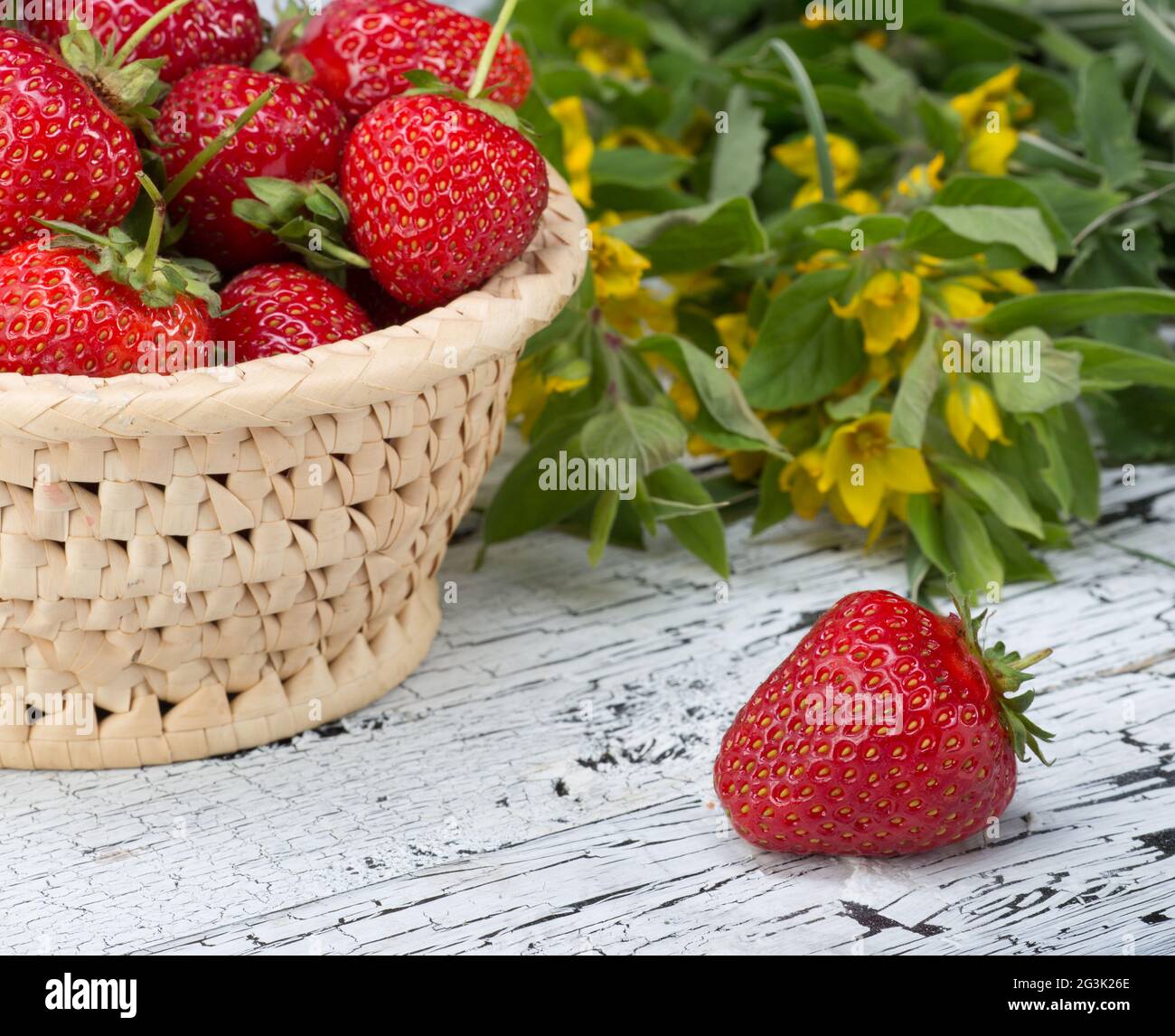 Ripe red strawberries Stock Photo
