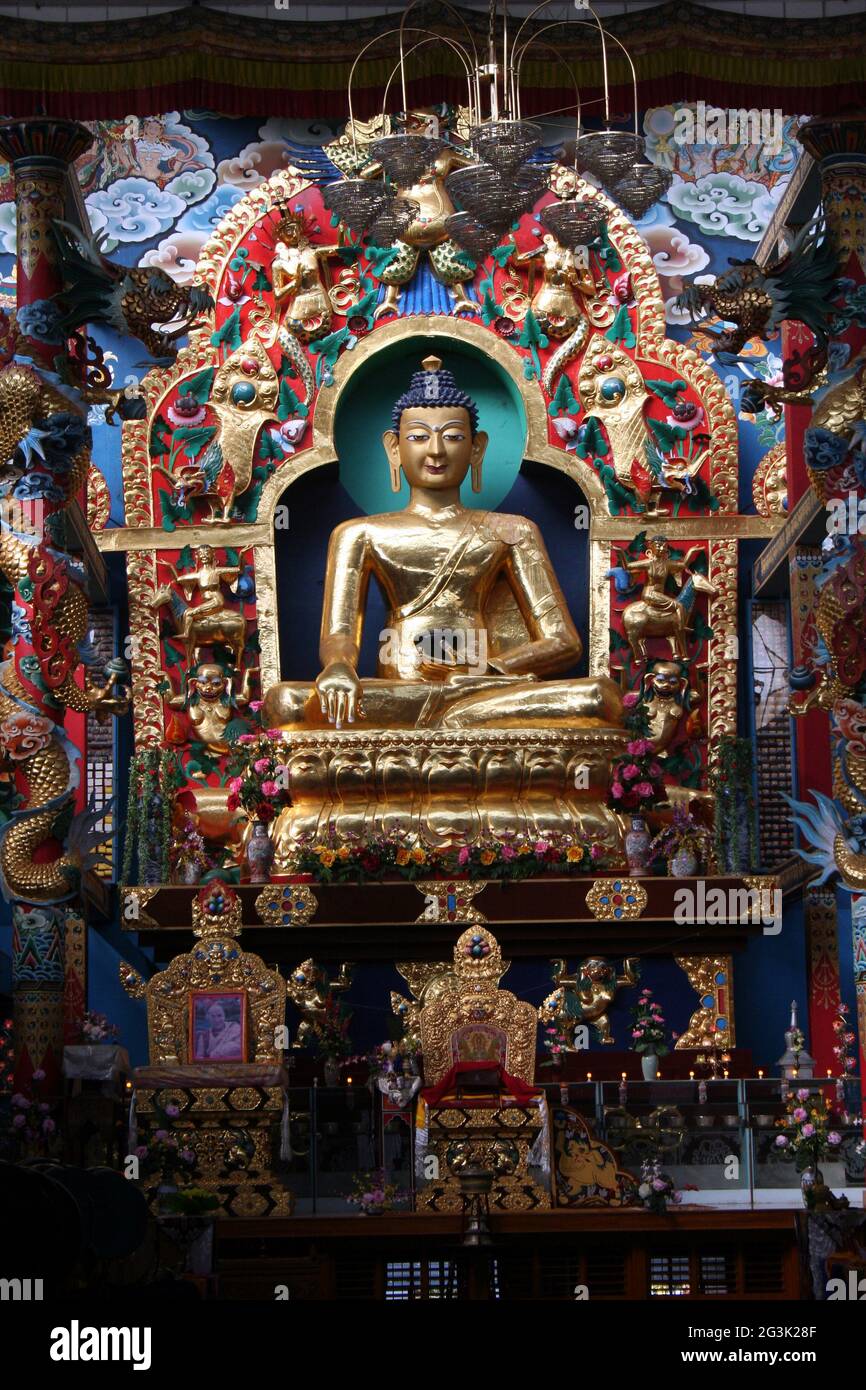 Statue in Buddhist Temple Stock Photo