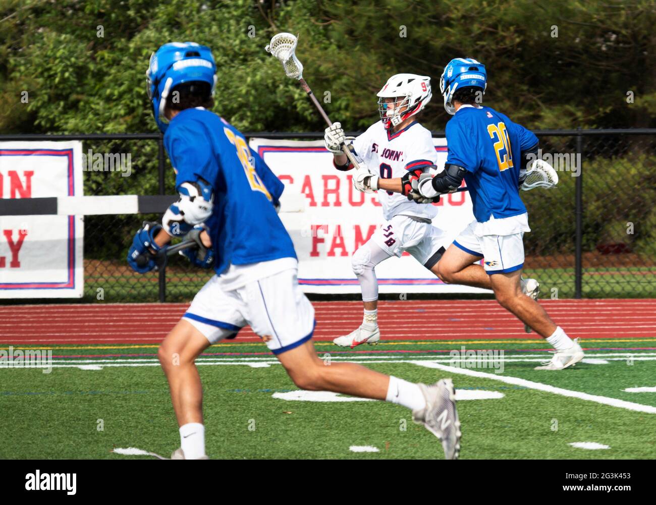 West Islip, New York, USA 1 June 2021 High school boys lacrosse game